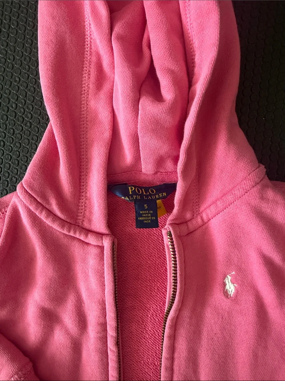 Ralph Lauren Hot Pink Zip Hoodie with Embroidered Pony